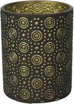 Coppens Theelichth rond Hailey L zwart goud