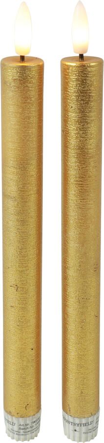 Decostar Countryfield Dinerkaars rustiek LED rond Lyon L goud 2 stuks hoogte 24 x 2 cm - Foto 1
