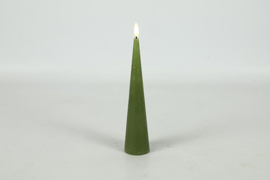 Decostar Countryfield Kegelkaars rustiek LED Lyon S groen hoogte 25 x 5 cm - Foto 1