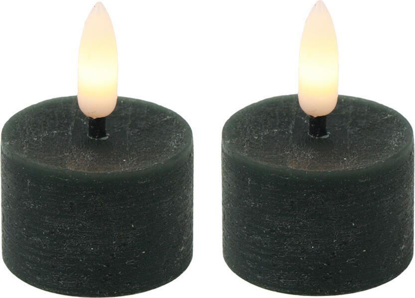 Decostar Countryfield Stompkaars rustiek LED rond Lyon donkergroen 2 stuks hoogte 9 x 5 cm - Foto 1