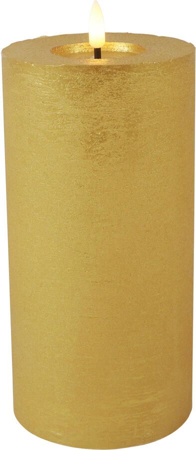 Decostar Countryfield Stompkaars rustiek LED rond Lyon L goud- hoogte 20 x 10 cm