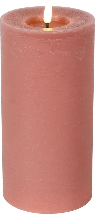 Decostar Countryfield Stompkaars rustiek LED rond Lyon L roze hoogte 20 x 10 cm