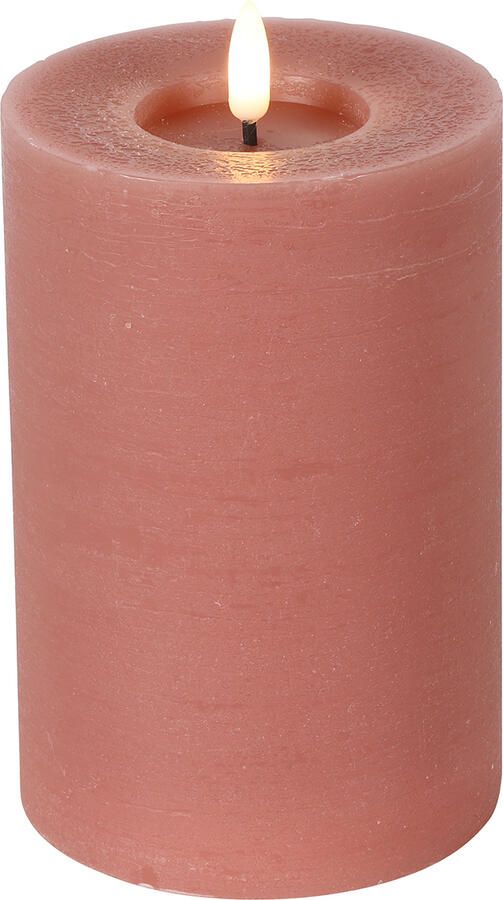 Decostar Countryfield Stompkaars rustiek LED rond Lyon M roze hoogte 15 x 10 cm