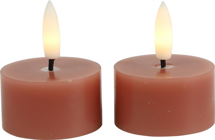 Decostar Countryfield Theelicht rustiek 4CM LED ro Lyon s2 roze