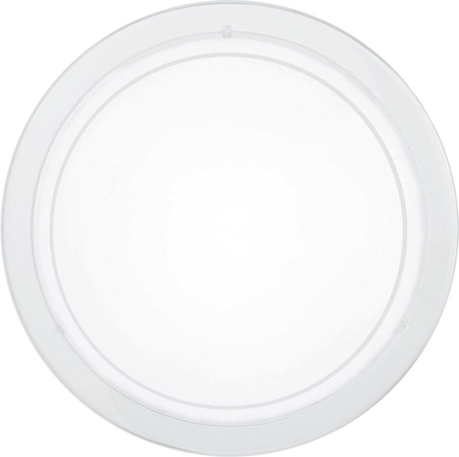 EGLO Plafondlamp PLANET 1 plafondlamp wit staal glas keukenlamp E27 Woonkamerlamp hallamp eetkamer kantoor tijdloos 29x29x8 5cm (1 stuk)