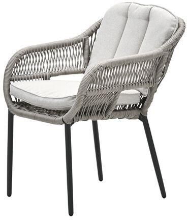 Garden Impressions Garden Impression Pescara dining tuinstoel carbon black rope taupe met kussen