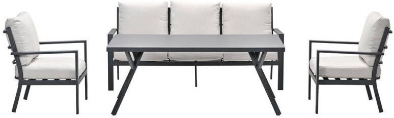 Garden Impressions Sergio lounge diningset 4 delig carbon black dessert