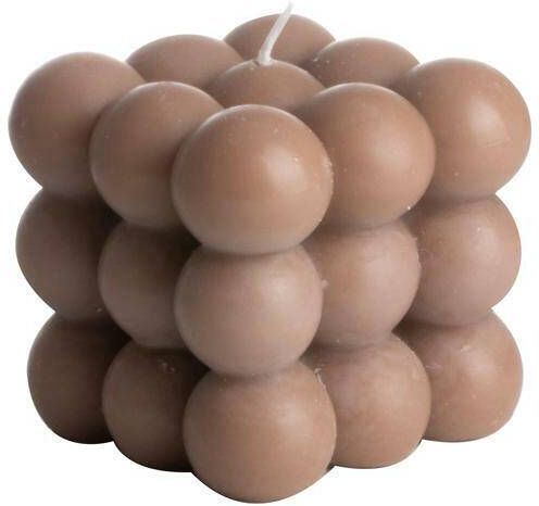 Gusta. Gusta Kaars cube bruin 8 5 x 8 cm