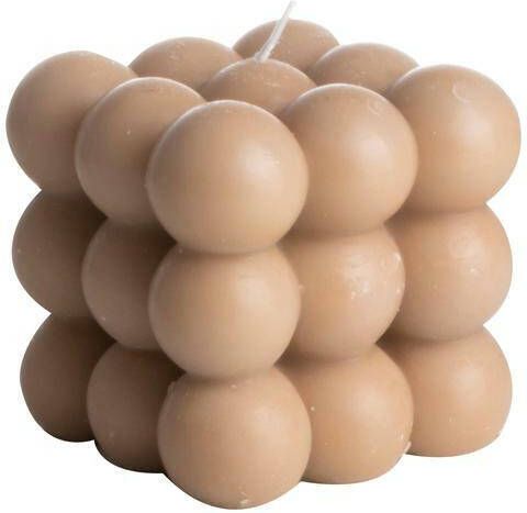 Gusta. Gusta Kaars cube taupe 8 5 x 8 cm