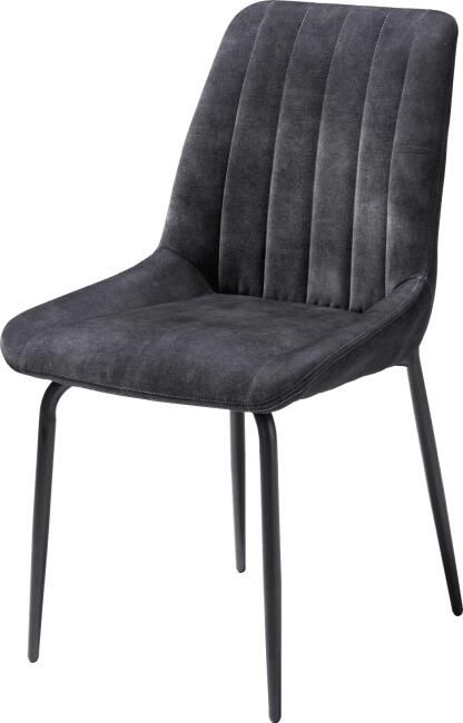 Happy@home Stoel Remon 4 pootjes zwart stof karese antraciet