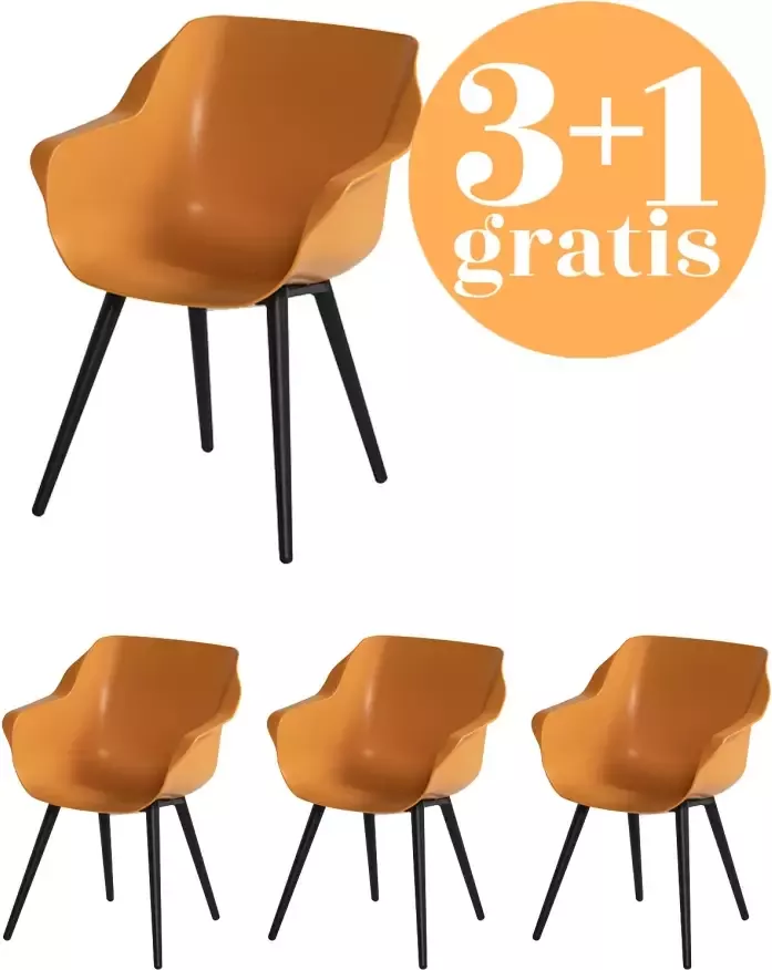Hartman 4 x Sophie Studio dining armstoel Zwart Orange India