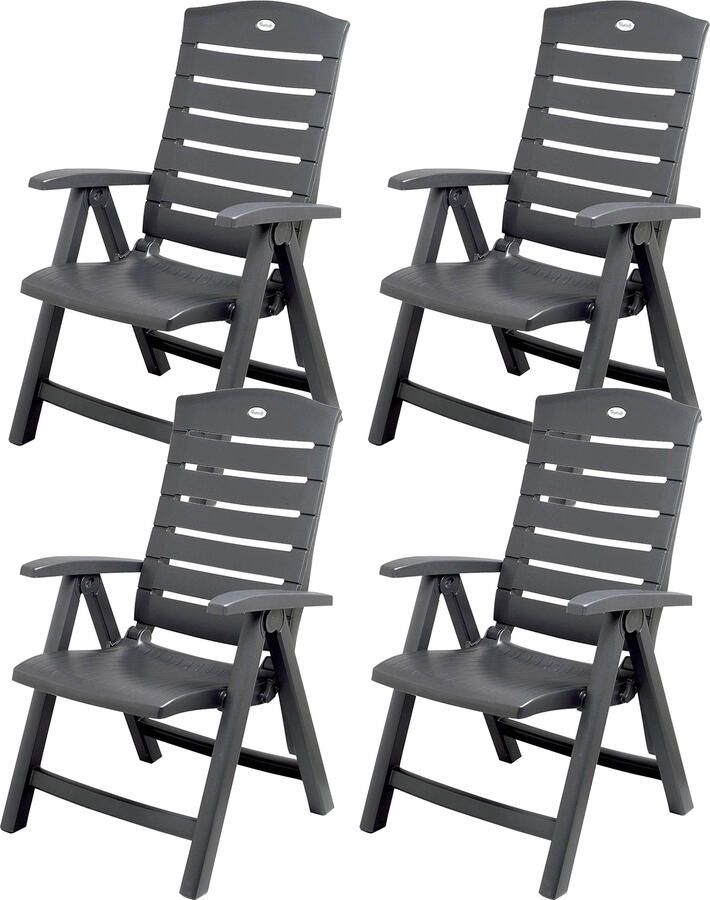 Hartman 4 stuks Florion verstelbare tuinstoel royal grey - Foto 3
