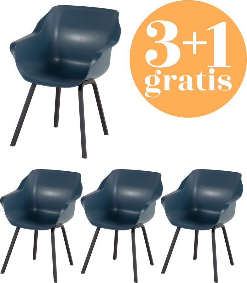 Hartman 4 x Sophie Element armchair steel blue