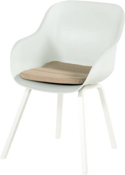 Hartman Le Soleil Element dining stoel wit frame kuip cotton White met taupe kussen