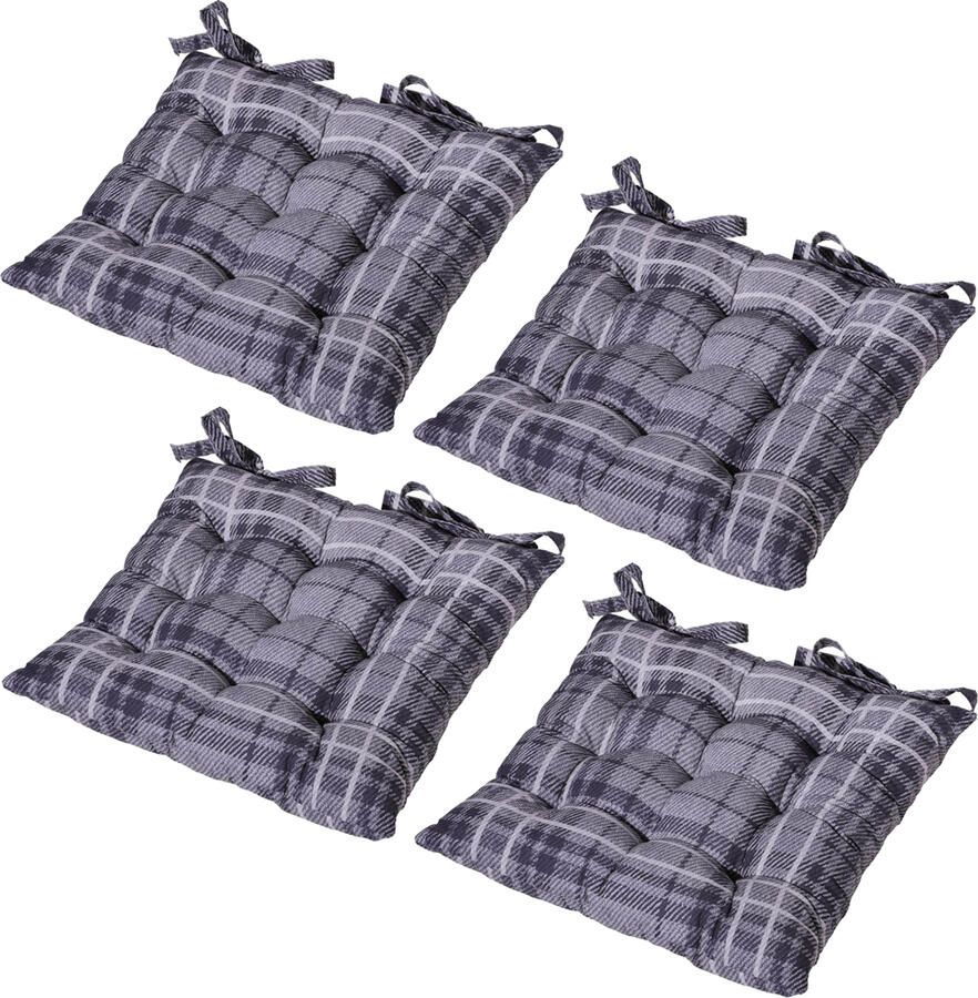 Madison 4 x Denim block Grey Toscane zitkussen 46 x 46 - Foto 1