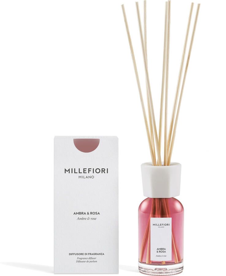 Millefiori Milano new reed diffuser 100 ml Ambra & Rosa