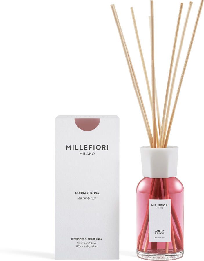 Millefiori Milano new reed diffuser 250 ml Ambra & Rosa
