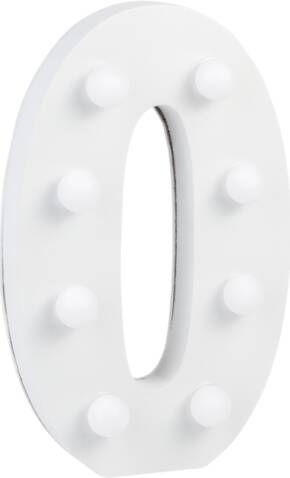 Paper Dreams Cijfer 0 met licht hoogte 17 cm breedte 10 5 cm