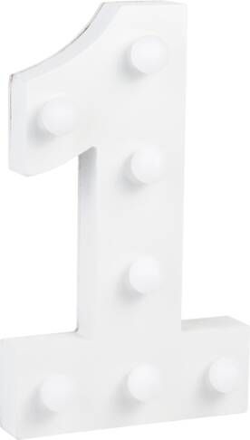 Paper Dreams Cijfer 1 met licht hoogte 17 cm breedte 10 cm