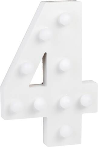 Paper Dreams Cijfer 4 met licht hoogte 17 cm breedte 11 5 cm