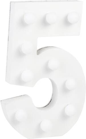 Paper Dreams Cijfer 5 met licht hoogte 17 cm breedte 11 cm
