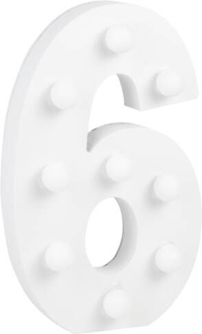 Paper Dreams Cijfer 6 met licht hoogte 17 cm breedte 11 cm