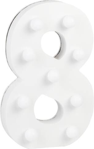 Paper Dreams Cijfer 8 met licht hoogte 17 cm breedte 11 cm