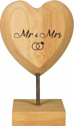 Paper Dreams Houten hart op voet Mr. & Mrs.