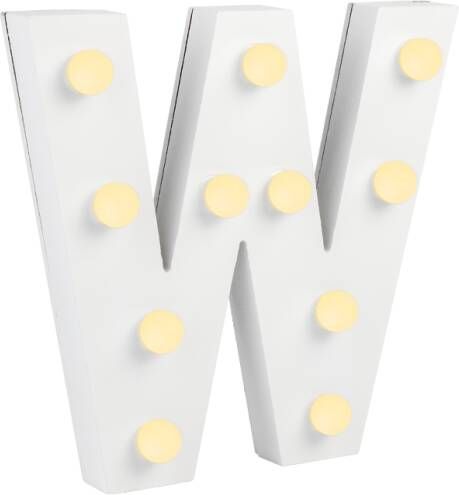 Paper Dreams Letter W met licht hoogte 17 cm breedte 18 cm