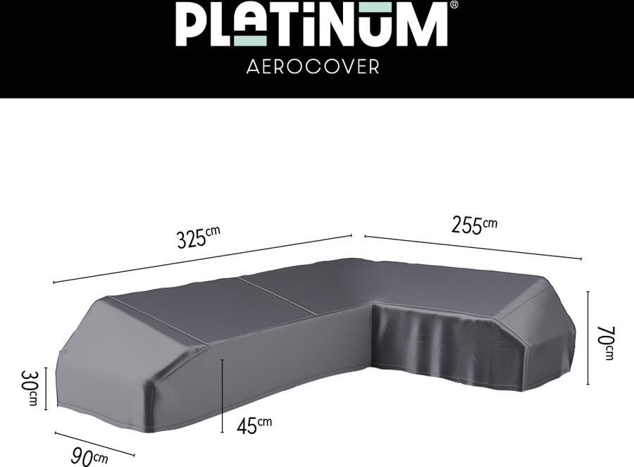 AeroCover Platinum platform loungesethoes 325x255 cm Rechts