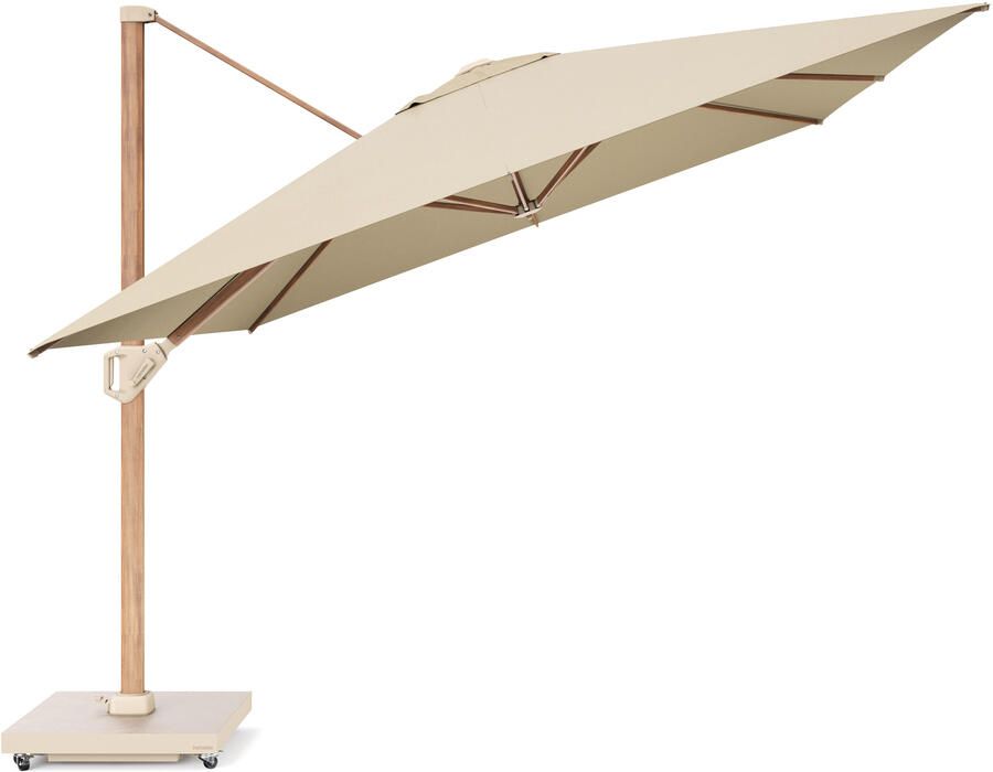 Platinum Challenger zweefparasol T1 premium 4x3 houtlook frame champagne doek