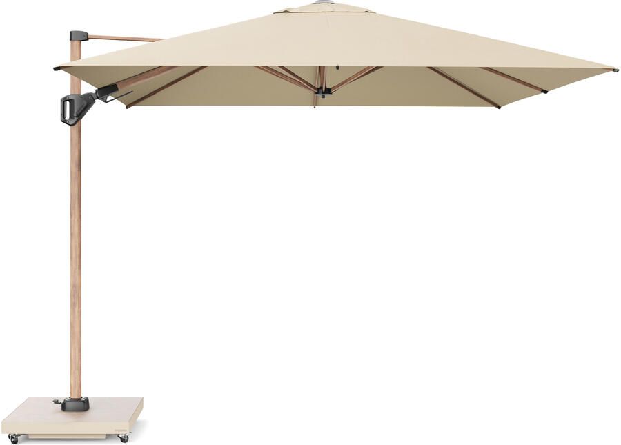 Platinum sun & shade Platinum Challenger zweefparasol T2 premium 3x3 teak champagne