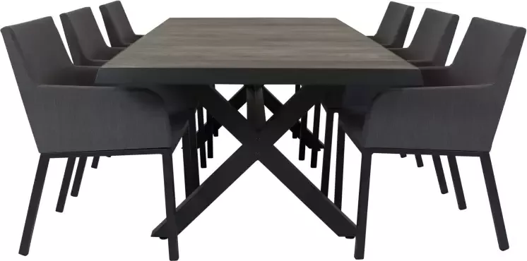 Qopps Admiral tafel 224 x 104 Antraciet met Tuinstoel Decan - Foto 1