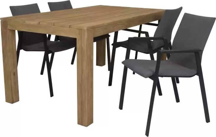 Qopps Alberto teak tafel 160 met tuinstoel Fubar - Foto 1