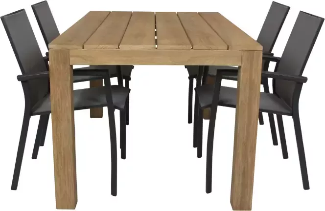 Qopps Alberto teak tuintafel 160 met Tampa dining tuinstoel