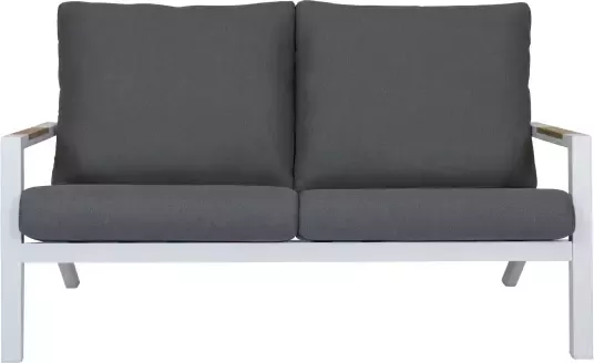Qopps Ascon loungebank 2-zits frame mat Wit teak arm