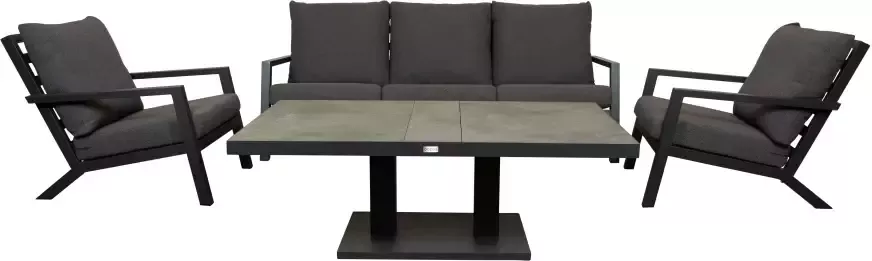Qopps Atlanta loungeset 3zits 2 loungestoelen met Gooks up down tuintafel