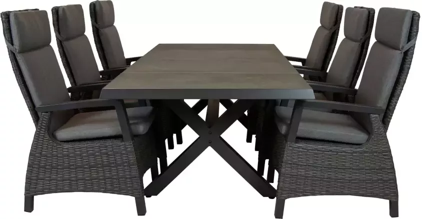 Qopps Bilby tuintafel met Darwin gasveer verstelbare tuinstoel