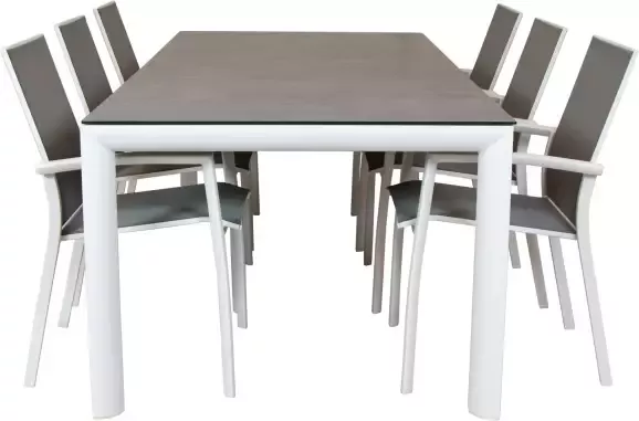 Qopps Cibba tuintafel met Waldi stapelbare tuinstoel