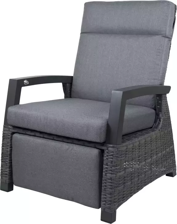 Qopps Darwin lounge tuinstoel | gasveer verstelbaar met voetstuk antraciet | Specialist in Tuinstoelen - Foto 1