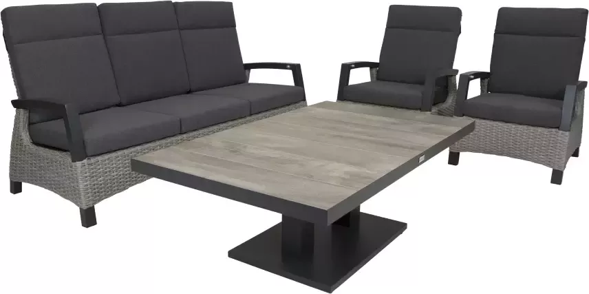 Qopps loungeset 3-zits bank met 2 stoelen Orlon tafel Camos