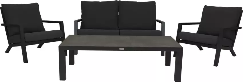 Qopps Loungeset Atlanta 2-zits loungebank met 2 lounge stoelen en tafel Cleaveland