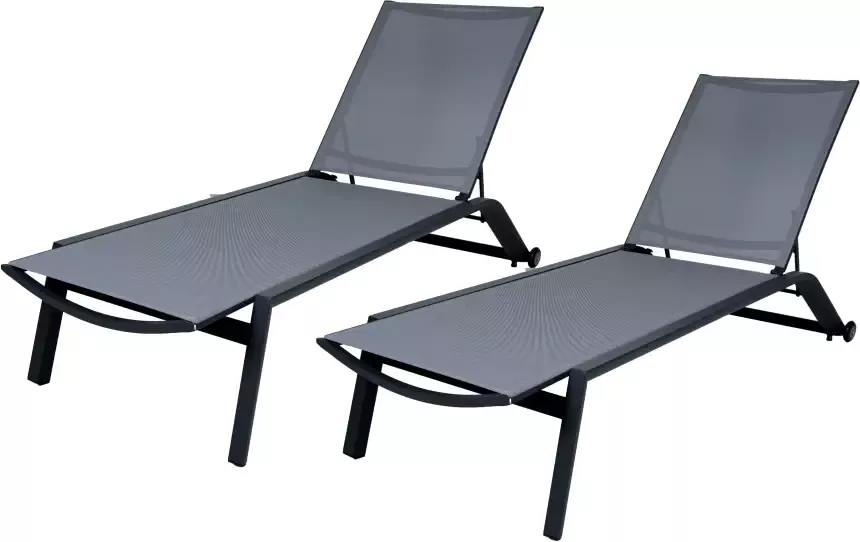 Qopps Nanna ligbed per 2 stuks mat royal Grey textileen 34 cm hoog