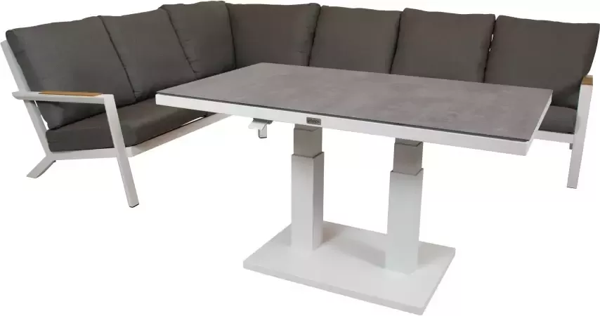 Qopps Okion loungehoek met Rubli in hoogte verstelbare tafel