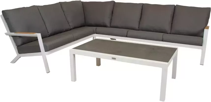 Qopps Okion loungehoek met Rubli in hoogte verstelbare tafel