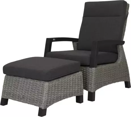 Qopps Orlon lounge tuinstoel met voetenbank Orlon