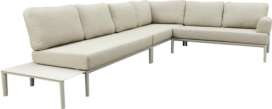 Qopps Alfie hoek loungeset met zijtafel latte light