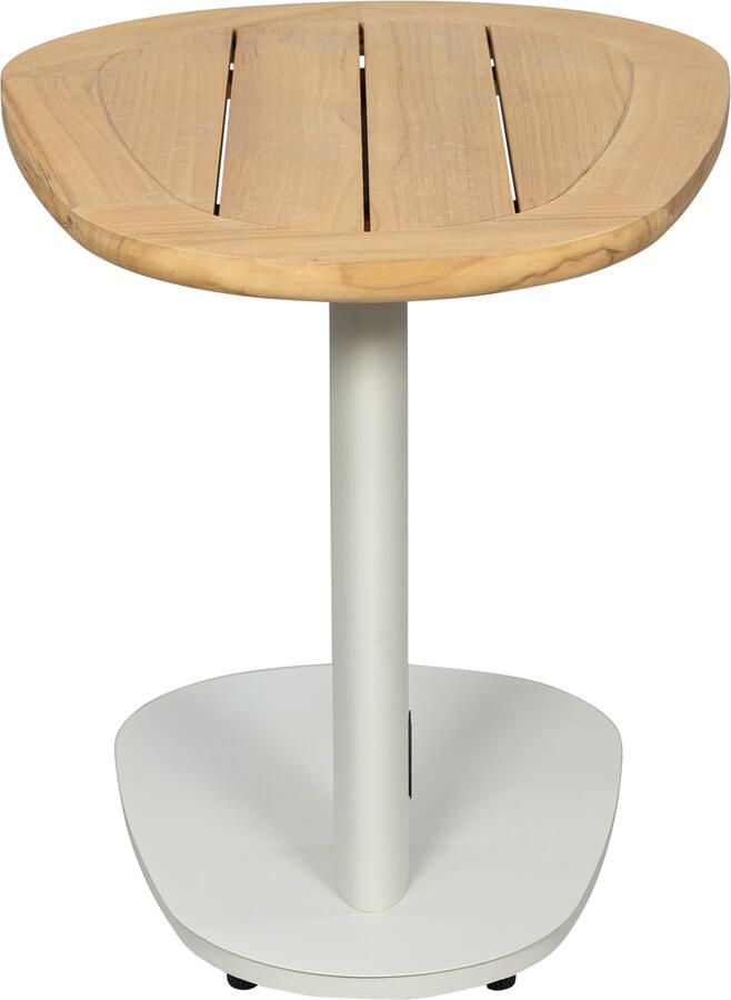 Qopps Elena bijzettafel organisch teak blad latte light