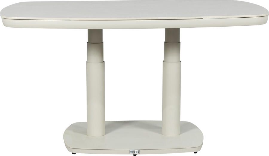 Qopps Elena in hoogte verstelbare tuintafel 135x83 cm latte light
