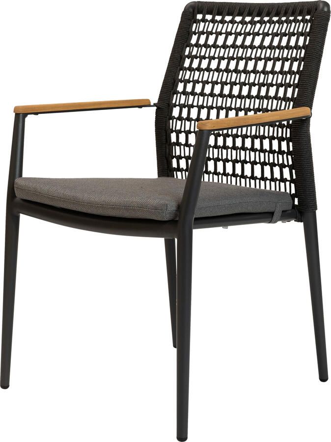 Qopps Indra dining tuinstoel stapelbaar rope antraciet